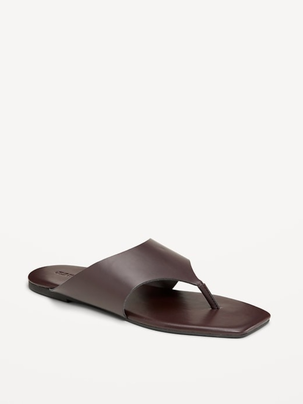 Old Navy Women's Dark Brown Square-Toe Toe-Post Slide Sandal